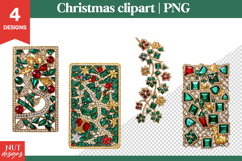 Jewelry Christmas Clipart, Gemstone Christmas Clipart PNG Product Image 1