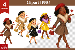 Chic Fashion Girl Clipart PNG clipart, Glamour woman clipart Product Image 1
