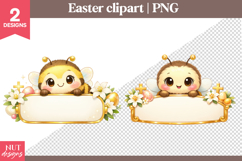 Easter Bee Name Tag PNG Easter clipart, Custom name Product Image 1
