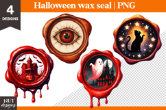 Halloween Wax Seals Clipart Evil eye Ghost Black cat Product Image 1