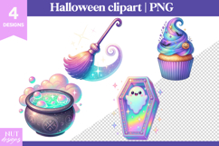 Pastel Halloween Clipart Iridescent Halloween Cake Ghost Product Image 1