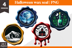 Halloween Wax Seals Clipart Skeleton Moon Poison Halloween Product Image 1