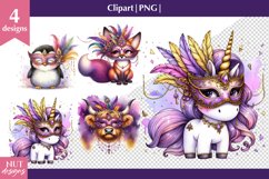 Baby Animals PNG, Mardi Gras clipart, Mardi Gras sublimation Product Image 1