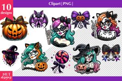 Halloween clipart Halloween witch sublimation Halloween PNG Product Image 1