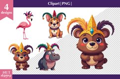 Baby Animals PNG, Mardi Gras clipart, Mardi Gras sublimation Product Image 1