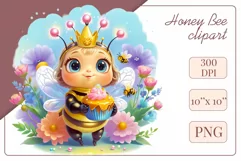 Decorate your projects with this charming clipart featuring a cute little bee surrounded by colorful flowers. This delicate and painterly pattern will add playful charm and unique character to your designs, baby showers, birthday parties and more.
