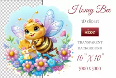 Decorate your projects with this charming clipart featuring a cute little bee surrounded by colorful flowers. This delicate and painterly pattern will add playful charm and unique character to your designs, baby showers, birthday parties and more.