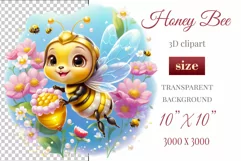 Decorate your projects with this charming clipart featuring a cute little bee surrounded by colorful flowers. This delicate and painterly pattern will add playful charm and unique character to your designs, baby showers, birthday parties and more.