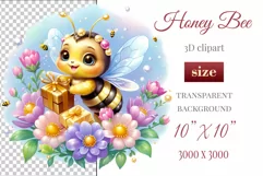 Decorate your projects with this charming clipart featuring a cute little bee surrounded by colorful flowers. This delicate and painterly pattern will add playful charm and unique character to your designs, baby showers, birthday parties and more.