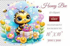 Decorate your projects with this charming clipart featuring a cute little bee surrounded by colorful flowers. This delicate and painterly pattern will add playful charm and unique character to your designs, baby showers, birthday parties and more.