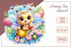 Decorate your projects with this charming clipart featuring a cute little bee surrounded by colorful flowers. This delicate and painterly pattern will add playful charm and unique character to your designs, baby showers, birthday parties and more.