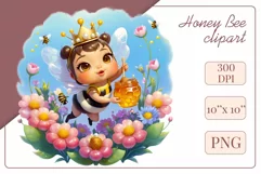 Decorate your projects with this charming clipart featuring a cute little bee surrounded by colorful flowers. This delicate and painterly pattern will add playful charm and unique character to your designs, baby showers, birthday parties and more.