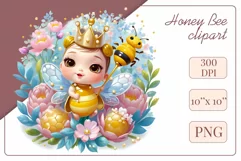 Decorate your projects with this charming clipart featuring a cute little bee surrounded by colorful flowers. This delicate and painterly pattern will add playful charm and unique character to your designs, baby showers, birthday parties and more.
