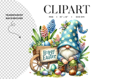 Easter Gnome Clipart PNG Hoppy Easter Product Image 1