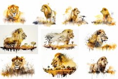 Watercolor Lion Clipart Jpg, Wild Animal Product Image 2