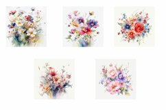 Watercolor Wildflowers Clipart Jpg, Floral Watercolor Product Image 2