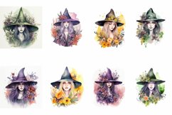 Witch Clipart Jpg, Watercolor Clipart, Fall, Halloween Product Image 2