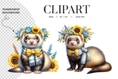 Sunflower Ferret Clipart PNG Product Image 1