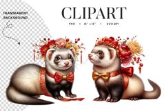 Lunar New Year Ferret Clipart PNG Product Image 1