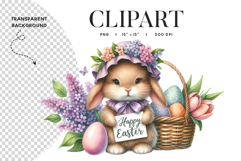 Happy Easter Bunny Sign Clipart Product Image 1