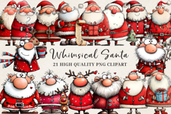 Whimsical Santa Clipart | Cute Christmas Santa PNG Product Image 1