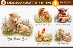 Farm Mama Cute Animals Sublimation and Clipart Product Image 1