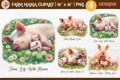 Farm Mama Cute Animals Sublimation and Clipart Product Image 1