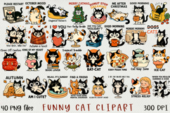 Cute &amp; Funny Cat BUNDLE, PNG. Product Image 1