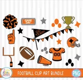Football Doodle Letters Orange Black Alphabet clipart Product Image 2