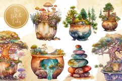 Potted Micro Worlds Clipart Set - 25 .PNG Files Product Image 1