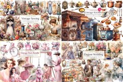 Vintage &amp; Charm Clipart Huge Bundle, 400 Elements Big Bundle Product Image 6