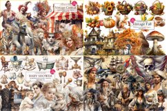 Vintage &amp; Charm Clipart Huge Bundle, 400 Elements Big Bundle Product Image 4