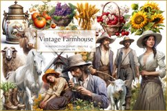 Vintage &amp; Charm Clipart Huge Bundle, 400 Elements Big Bundle Product Image 8