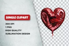 Foil valentine heart rose balloon clipart PNG Product Image 1