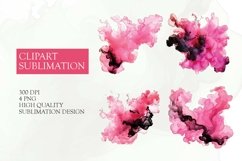 Watercolor pink splash clipart PNG Product Image 1