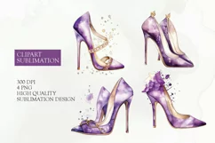 Watercolor Luxury Heels, Shoes Clipart PNG Product Image 1