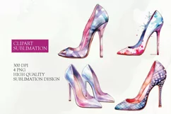Watercolor Luxury Heels, Shoes Clipart PNG Product Image 1