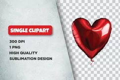 Foil valentine heart balloon's clipart PNG Product Image 1