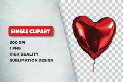 Foil valentine heart balloon clipart PNG Product Image 1