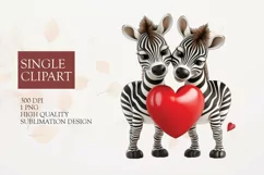 Couple zebra Clipart, zebra in love PNG, Valentines Day Clip Product Image 1
