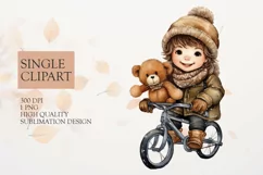 Cute girl with winter coat clipart png Product Image 1