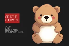 Valentine's Day Bear Clipart, Teddy Bear PNG Product Image 1