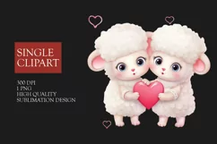 Couple sheep Clipart, sheep in love PNG, Valentines Day Product Image 1