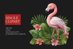 Flamingo Clipart Watercolor, Pink Flamingos Summer Clip Art Product Image 1