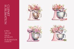 Pink Watercolor Kitchen Mixer Clipart Product Image 1