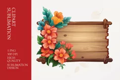 Floral Wooden Sign Boards Clipart Sublimation Product Image 1