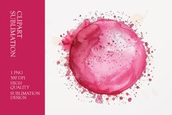 Watercolor pink splash clipart sublimation Product Image 1