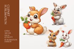 Cute funny Rabbit Sublimation clipart Product Image 1