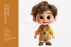 Cute 3D little Boy Clipart sublimation Product Image 1