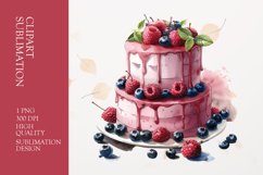 Pink Birthday Cake Clipart sublimation Product Image 1